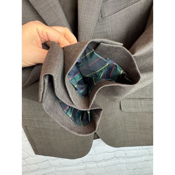 VAN HEUSEN light brown 100% wool mens classic career jacket blazer size 42S - Picture 5 of 12